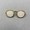 Brooch Glasses with Pearlized Enamel, Gold-tone Metal 15x40mm