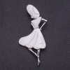 Pendant-pin Madamo Pearl color metal "silver", length 8.4 cm