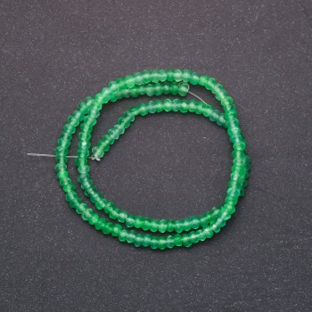 Toned artificial stone beads "Chrysoprase" faceted rondelle, diameter 4×2mm, thread length 38cm
