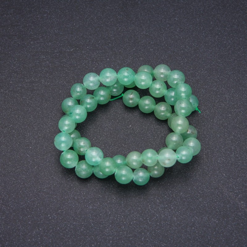 Natural Jade Beads on Thread, Round 8 mm (+/-) diameter, 38 cm length