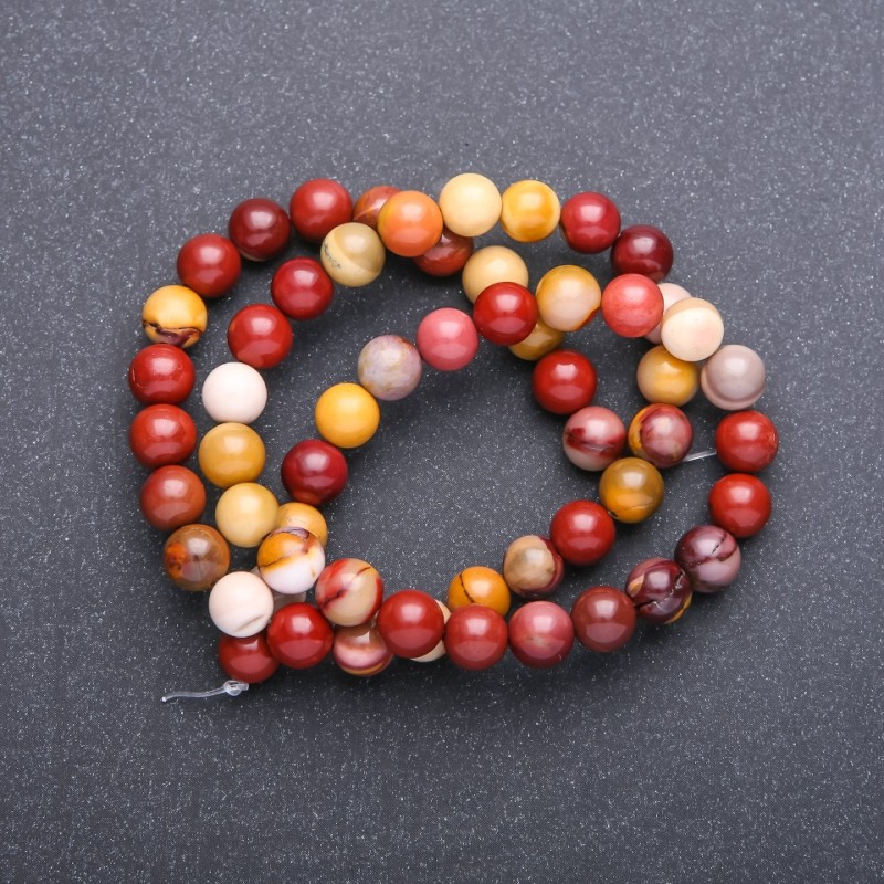 Jasper Mokait (Mudstone) Beads Smooth Round Beads 6 mm diameter on thread, length 38 cm