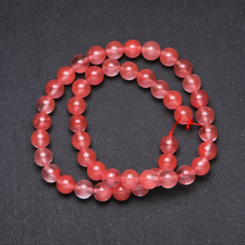 Chalcedony Beads, Artificial Smooth Ball, 8 mm Diameter, Thread Length 38 cm