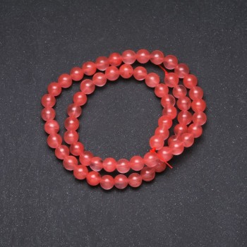 Chalcedony Beads singular smooth round, diameter 6 (+ -) mm thread, length 38 cm