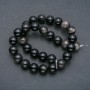 Beads on Thread Silver Obsidian Beads, smooth round, 12mm diameter + -, length 39cm +