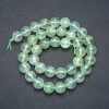 Prehnite Beads on Thread, Smooth Round 10mm, Length 39cm