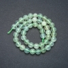 Prehnite Beads on Thread, natural stone, smooth round beads, 8mm diameter ±, length 39cm ±