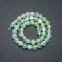 Prehnite Beads on Thread, natural stone, smooth round beads, 8mm diameter ±, length 39cm ±