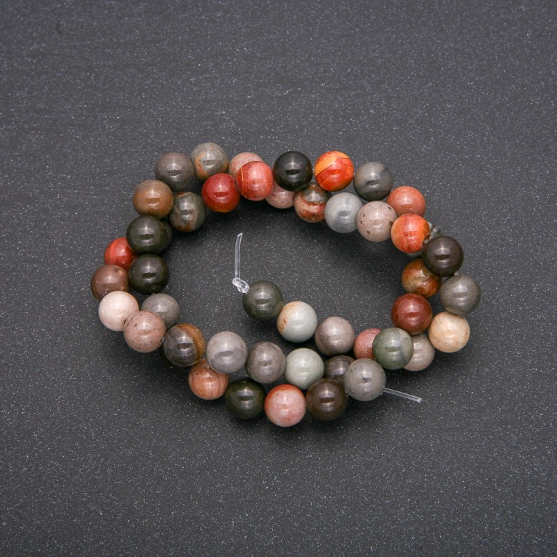 Jasper Beads Smooth Round 8mm On Cord, 38cm Length (+ -)