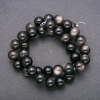 Natural Stone Beads Silver Obsidian Smooth Round 10 mm diameter (+/-), 38 cm length