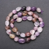 Amethyst Beads on Thread, Natural Stone Bead Round Briolette, diameter 9 (+ -) mm, length 38 cm