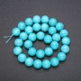 Aquamarine Beads Round Ball Threaded 12mm Diameter 38cm Length (+/-)