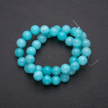 Aquamarine Beads (Round) 10 mm - thread length 38 in