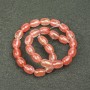 Chalcedony Beads on Thread, Barrel-Shaped, 10x14 mm, total length 39 cm
