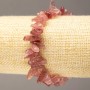 Bracelet made of natural stone Strawberry quartz chip "needle" on elastic band d 8-18×3-5(±)mm, length 18cm