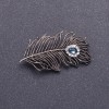 Brooch "Silver Feather" metal color silver 5x2.5 cm