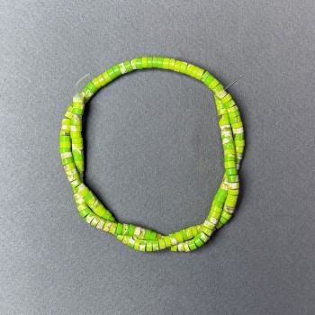 Variscite Beads, Greenish (Pressed) Rondelle, 4.5×2.5 mm, plus/minus, 39 cm string on thread
