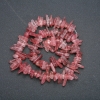 String of Strawberry Quartz Chip Beads, 15x4 mm, 40 cm length +