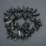 Natural Obsidian Bead Thread - Nugget "Needle", diameter 10-20×3-5mm, length 40cm ± on thread