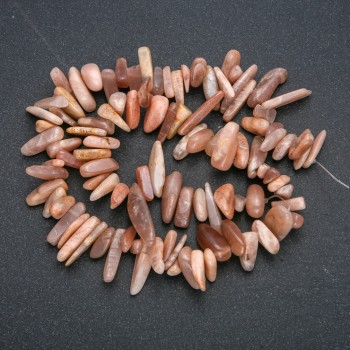 Natural Stone Selenite Chip Bead Thread "Needle", 15x5mm, 40cm long +