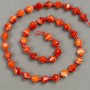 Carnelian Beads on Thread, Faceted Diamond-Shaped, 8x8 mm, 39 cm Length ± (Bead Inset 3x3 mm)