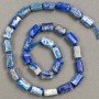 Lapis Lazuli Beads on Thread, natural stone, faceted, d12-11×8-7mm, thread length 40cm+