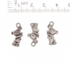 Teddy Bear with Flower Pendant Finding, 19x10mm, Pack of 20g +/-21pcs