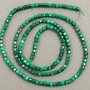 Natural Malachite Beads on Thread Cube Shape, 2x2mm, length 40cm