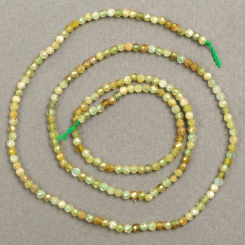 Natural Chrysoprase Faceted Beads on Thread, 2mm Diameter ±, 40cm Length ±