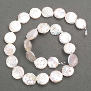 Baroque pearls with petrol tint d 15-16mm +-, strand length 40 cm+