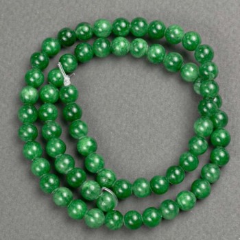 Acrylic Chrysoprase Beads on Thread, Smooth Round 6.5 mm, 40 cm length (approx.)
