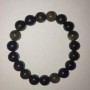 Bracelet Sun Stone Obsidian smooth bead 10 mm on elastic, length 18 cm