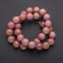Natural Rhodonite Beads, smooth round beads, diameter 12-13 (+/-) mm, thread length 38 (+/-) cm