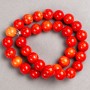 Beads Coral (artificial acrylic) on thread, smooth round bead, diameter 12.5 mm±, length 40 cm ±