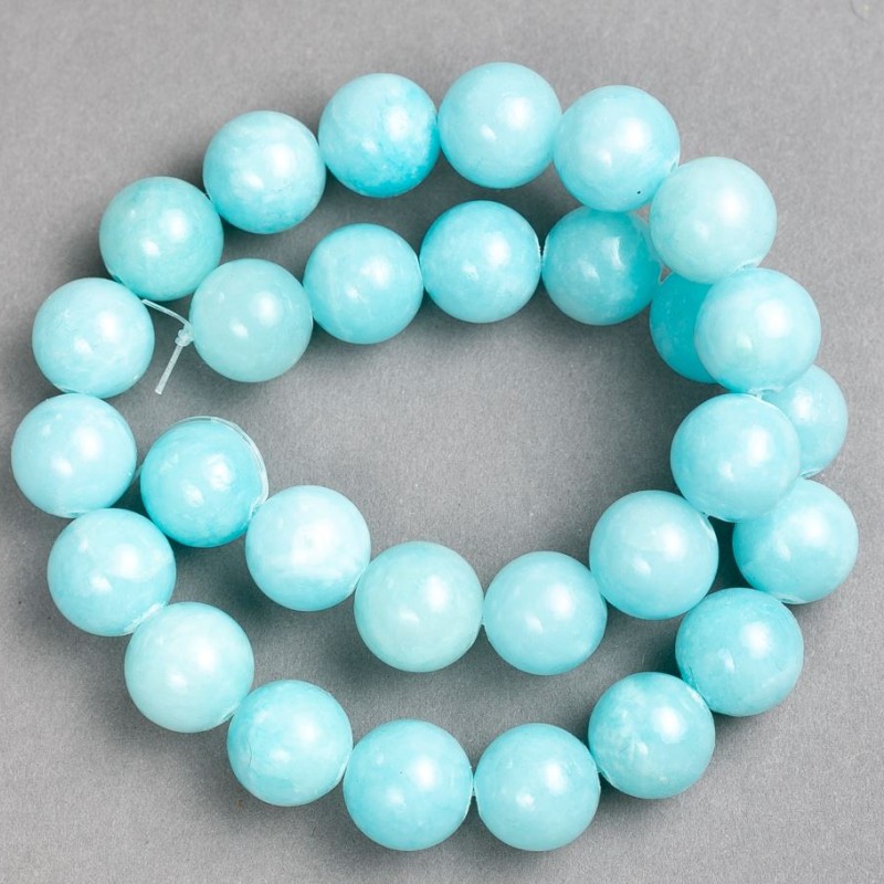 Beads on Thread Aquamarine (artificial acrylic) smooth ball, diameter 14.5 mm±, length 40 cm±