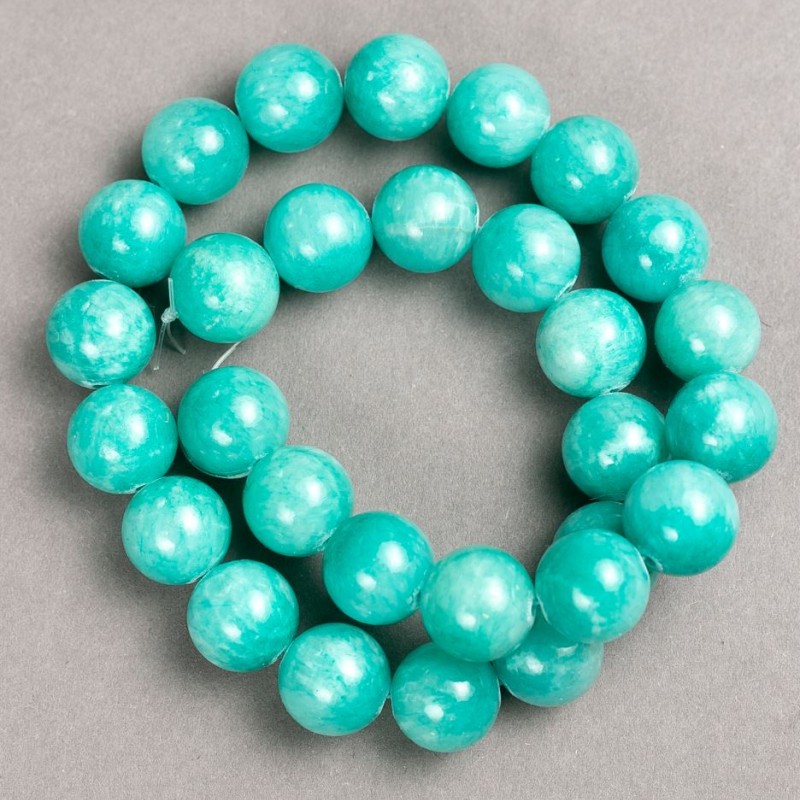 Beads on fishing line Amazonite (artificial acrylic) smooth ball, diameter 14mm±, length 40cm±