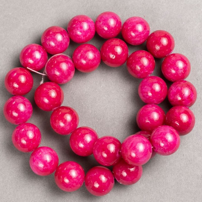 Turquoise-like Beads (artificial acrylic) on a thread, smooth round bead, diameter 14.5 mm ±, length 40 cm ±