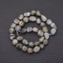 Labordorite Beads on Thread, Faceted, diameter 9×13 mm (+/-), length 38 cm