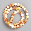 White-Bronze Coral Beads "Carnelian" (artificial acrylic) on fishing line smooth bead, diameter 8mm±, length 40cm ±