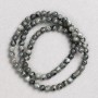 Larvikite Beads natural stone smooth sphere, diameter 4.5mm ±, length 38cm ± on thread