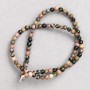 Rhodonite Beads on Thread, smooth round 4mm ±, length 38cm ±