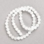 White Quartz Beads on Thread, Smooth Round Bead, 6mm ± Diameter, 38cm ± Length
