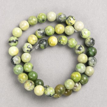 Australian Jadeite Beads on Thread Smooth Round Bead, diameter 8.5mm, length 38cm+