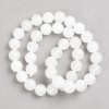 White Quartz Beads on Invisible Thread, Smooth Round Bead, diameter 10mm±, length 38cm±