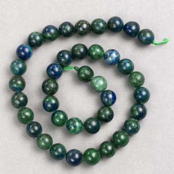 Azurite Beads on Thread Smooth Sphere, 10mm Diameter, 38cm+ Length