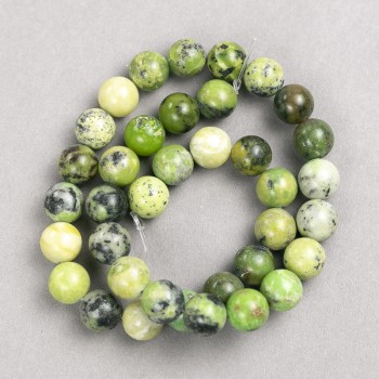 Australian Jadeite Beads on Thread Silk, Smooth Round Bead, diameter 10.5 mm, length 38 cm+