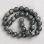 Labradorite Black on Thread Beads, smooth round, diameter 12.5 mm ±, length 38 cm ±