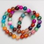 Agate Beads on Thread Multicolor, Smooth Round, 8mm ±, Length 36cm ±