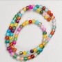 Agate Beads on Thread, Multicolor Natural Stone, Smooth Round Bead, 4.5 mm ±, Length 36 cm ±