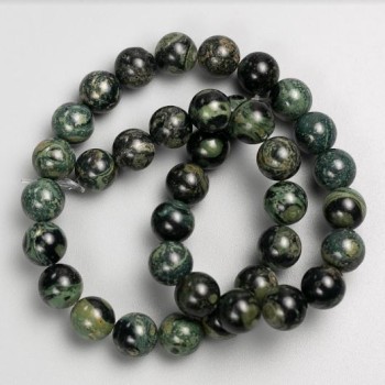 Beads on Thread Ocean Jasper Smooth Round 10.5 mm +/-, 38 cm length