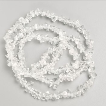Beads on thread Natural stone Rock crystal bead fragment d 13x4-6x3mm(+-), thread length 82cm+